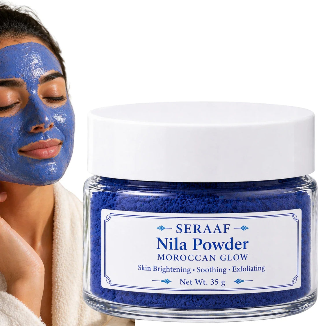 Moroccan Blue Nila Powder 50g – Natural Skin Whitening & Anti-Inflammatory Herbal Treatment